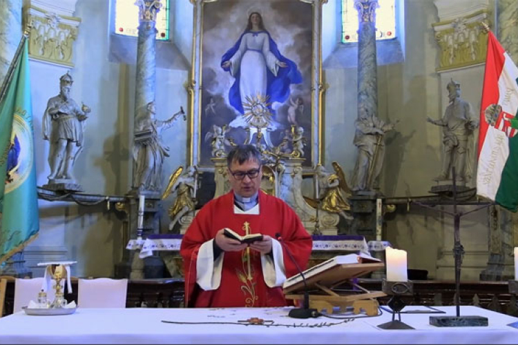 Videó-szentmise 2020. Virágvasárnapján a Tamási Nagyboldogasszony-templomból