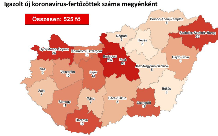 Tolna megyében hét igazolt fertőzött van